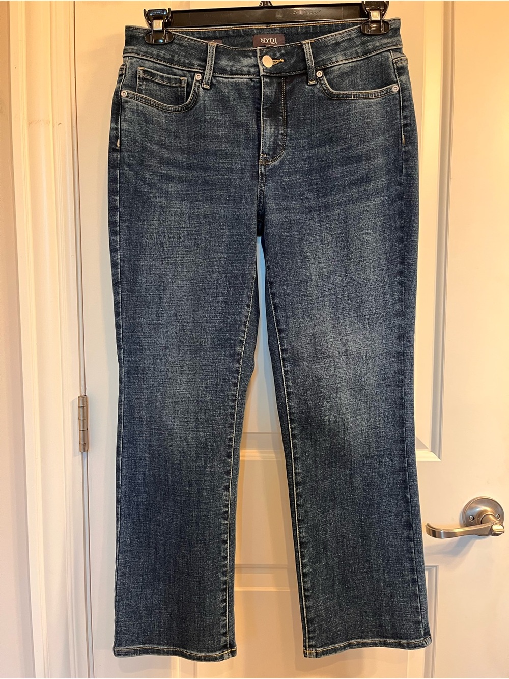 NYDJ Marilyn Straight Leg Jeans Lift Tuck Blue Wash 6 EUC